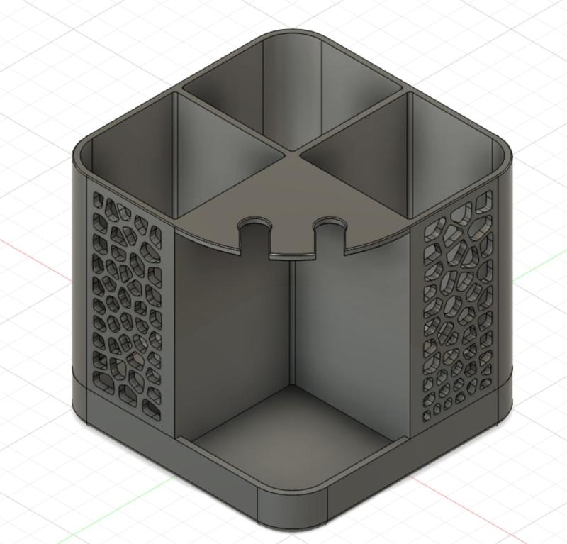 Electric Toothbrush stand for 2 with Voronoi patterns