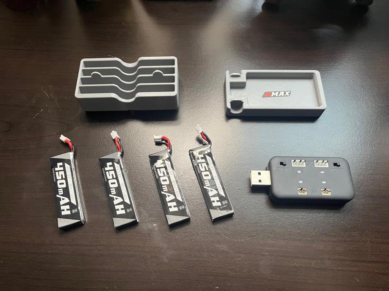 Emax 1S Battery and Charger Holder - Gridfinity