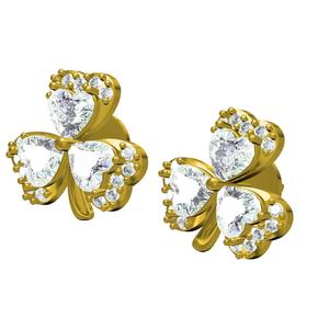Triple Heart Stud Earring