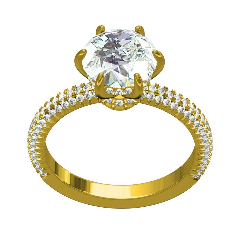 Antique Micro Prong Setting Solitaire Engagement Ring