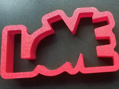 Valentine's Day cookie cutter love and kiss