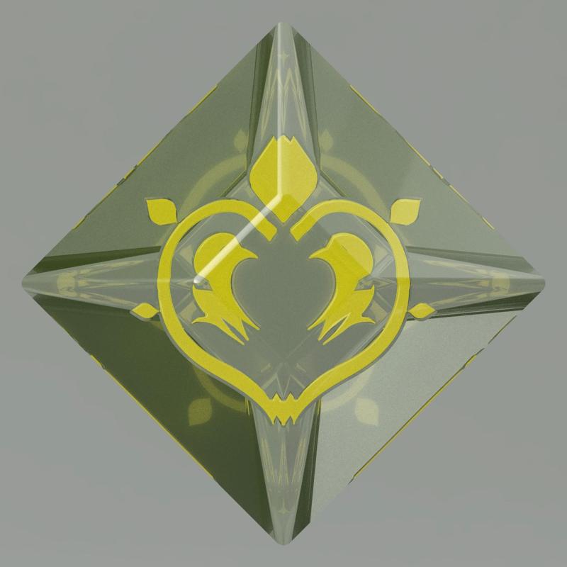 Genshin Impact square Dendro Vision gem ONLY. Video game, props, cosplay