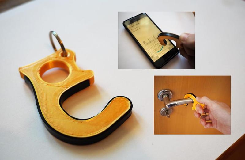 Keychain gripper with rubber and capacitive touch functionality