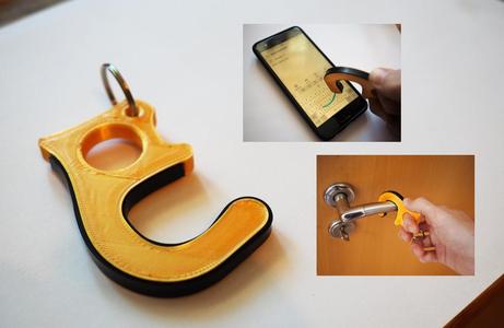 Keychain gripper with rubber and capacitive touch functionality