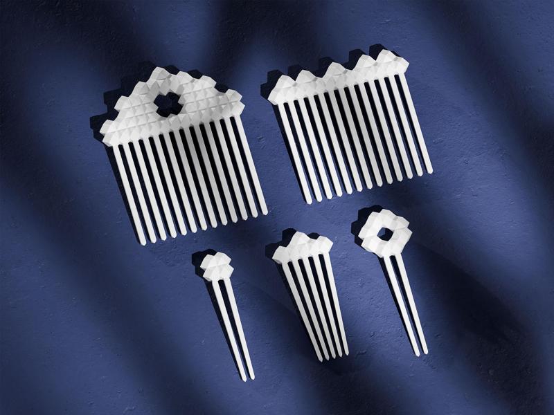 Hair Styling Bundle, 3d Stl Print Hair File, Hair Comb and Pin STL Pack, Resin Hair Accessory, Digital Hair Stick Model Bundle