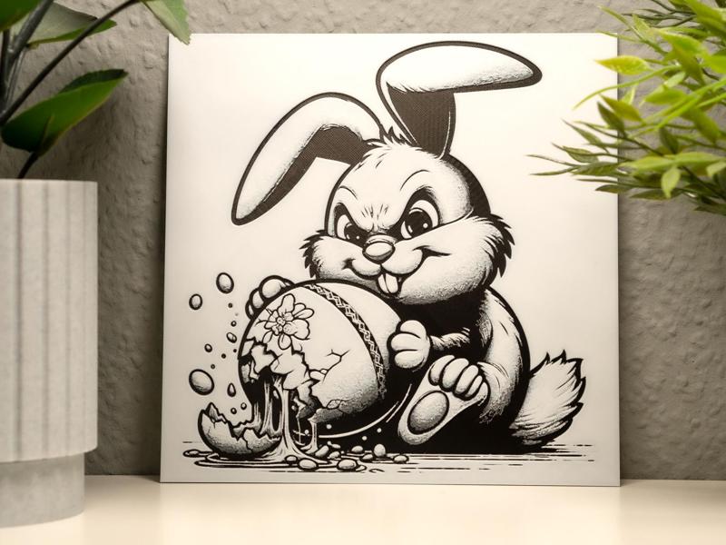Easter Bunny with Broken Egg Hueforge 200x200