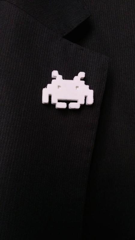 Space Invaders lapel pin