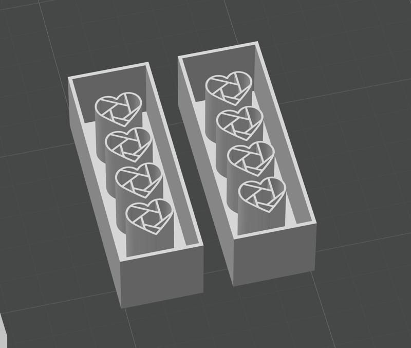 Geometric Hearts x2 Pen Moulds
