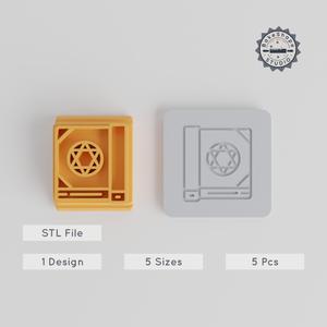 Book Stamp Tile Set, 5 Sizes, Perfect for Clay, Cookies & Fondant, Game Element Design