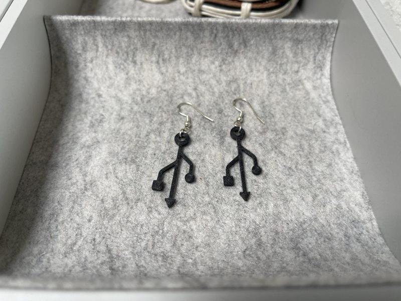 USB Logo Earrings 