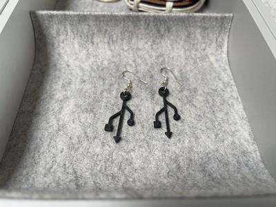 USB Logo Earrings 