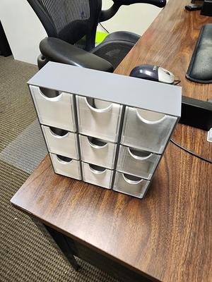9 bin tip out organizer.  