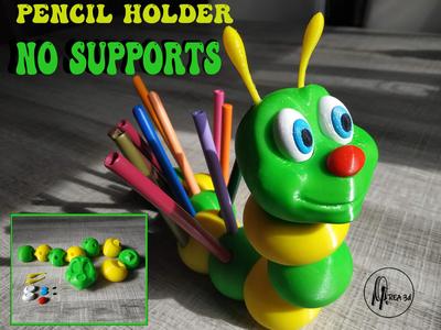 Worm pencil holder