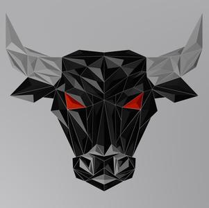 Low Poly Bull Wallart