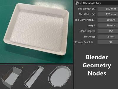 Blender Parametric Tray (Rectangle)