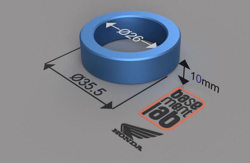 Fork Spring Spacer Washer 35.5/26mm th10mm HONDA Transalp - Rondella Distanziale Molla Forcelle 35.5_26 sp10mm Transalp