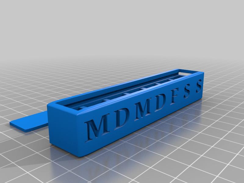 Pill box, 1 week, German