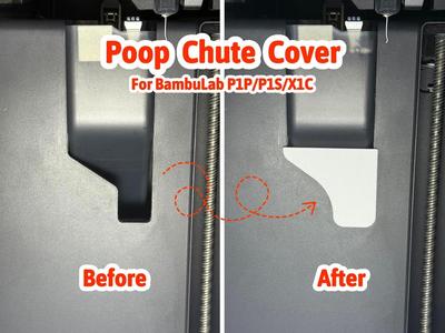 Front Poop Chute Dust Cover for BambuLab P1/X1