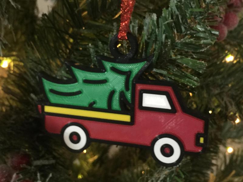 Christmas Tree Truck Ornament