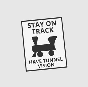 Tunnel vision Monopoly graphic sign / badge
