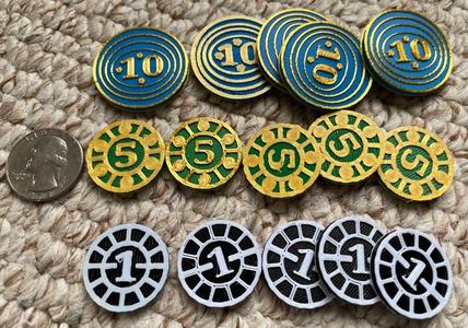 Multi-color game coins