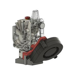 5015 Fan Mount for NF-Wind Extruder, with Prusa MK3 Fan Shroud and Volcano Hotend