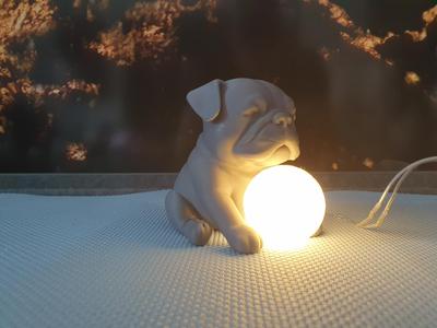 Bulldog puppy table lamp night light ball lamp