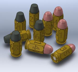 45 ACP Bullet 6 Sided Dice - d6