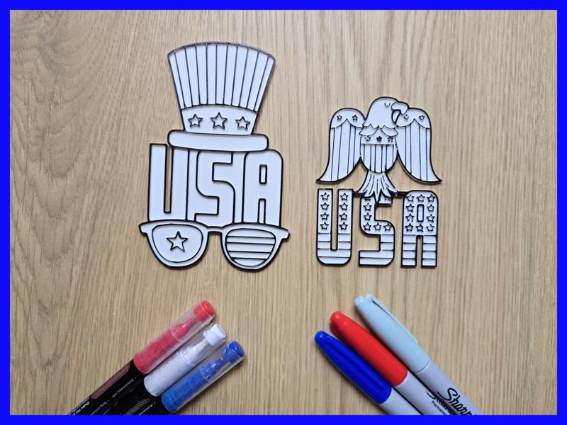USA DIY Coloring 4th Of July Memorial Festive Day