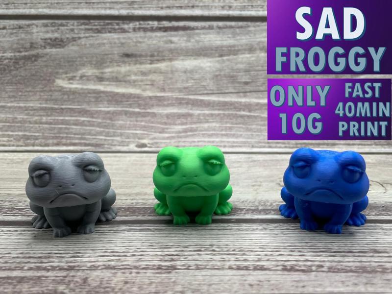 Cute Sad Froggy - Quick Print!