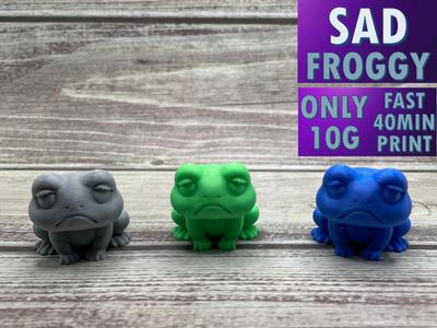 Cute Sad Froggy - Quick Print!