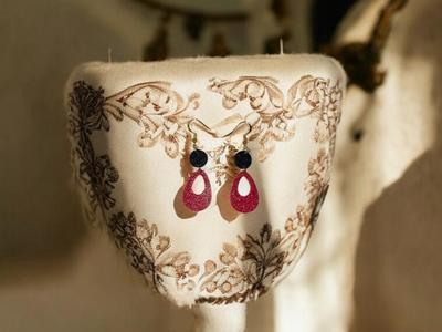Red drop earrings