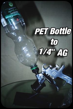 PET Bottle to  1/4'' AG  HTE Spraygun Canister AIR GUNSA Paintgun Adapter 