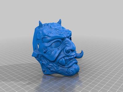 Full oni mask (with eye, mouth and nose protection. ONLY SLIGHTLY PROTECTIVE)