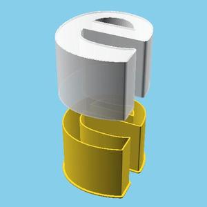 LATIN SMALL LETTER E, nestable box (v1)