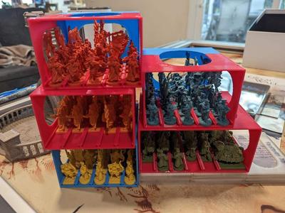 The Great Wall board game insert / organizer with sleeved cards, assembled towers & walls, all-in