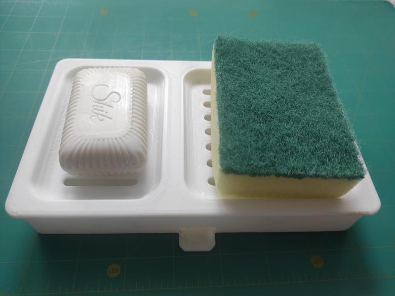 Kitchen soap and sponge holder