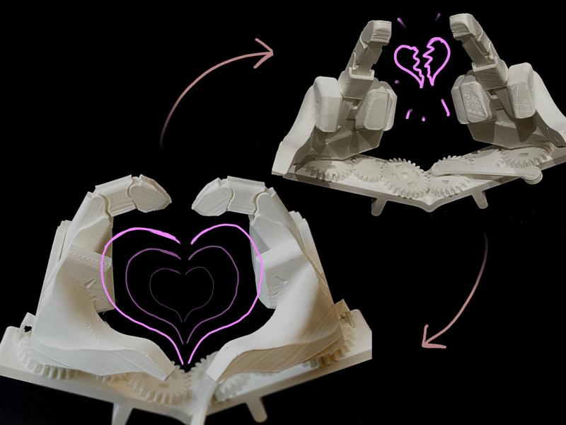 Love and hate: kinetic sculpture