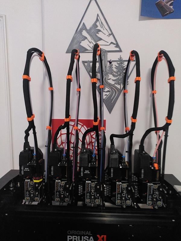 PrusaXL_Extruder WHA/PTFE Inline-Clips