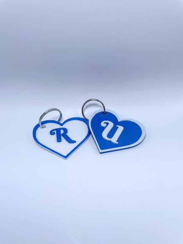 Heart Keychain with Letter