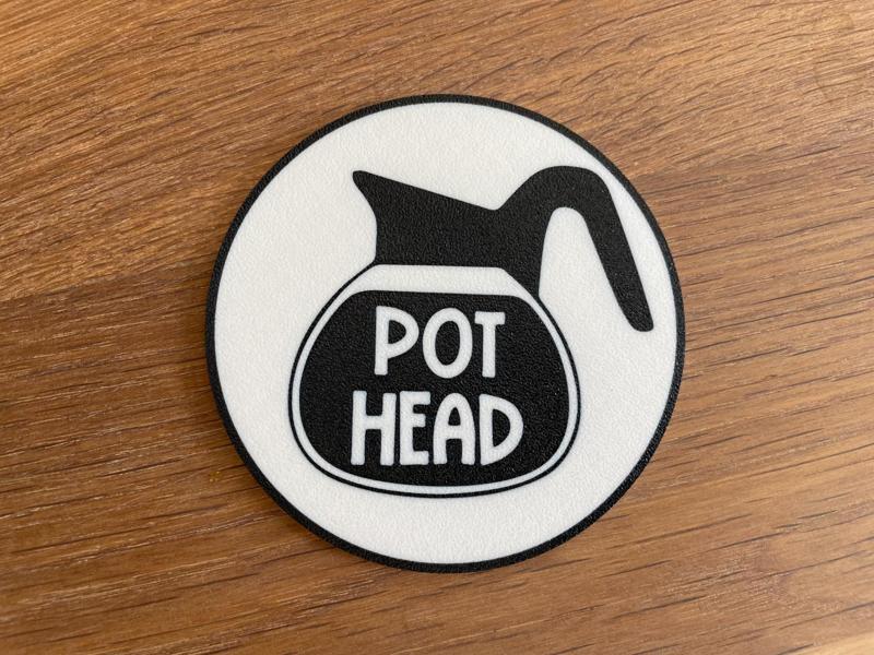 Coffee Pot Head Coaster / Funny / Drink