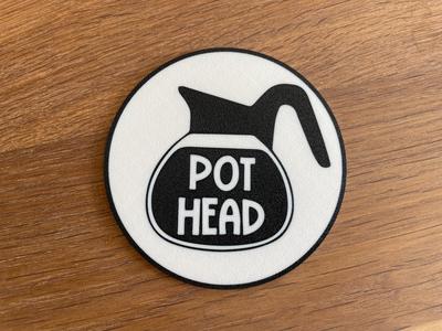 Coffee Pot Head Coaster / Funny / Drink
