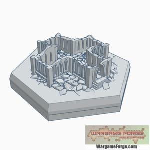 Gothic Ruined Building 1 Hex Map Scale HMSGR001