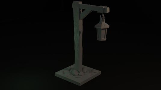 Wooden Lamppost, Small Town