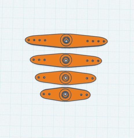 4 servo horns 75 65 55 45 mm