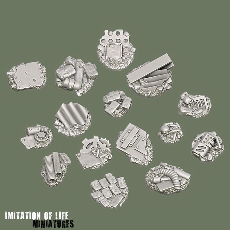 Wasteland base toppers set 1 - Supportfree base detailing kit.