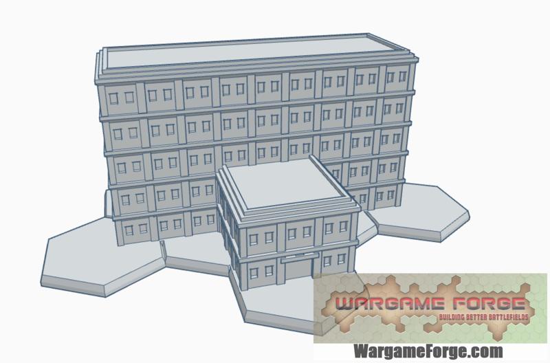 Modern Building 16 with Hex Base: Hotel MHB016