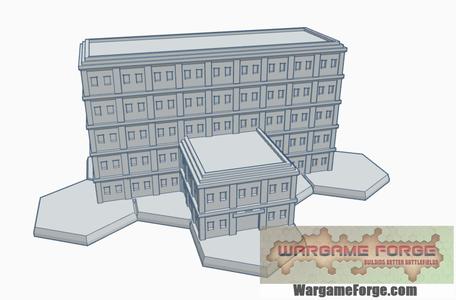 Modern Building 16 with Hex Base: Hotel MHB016