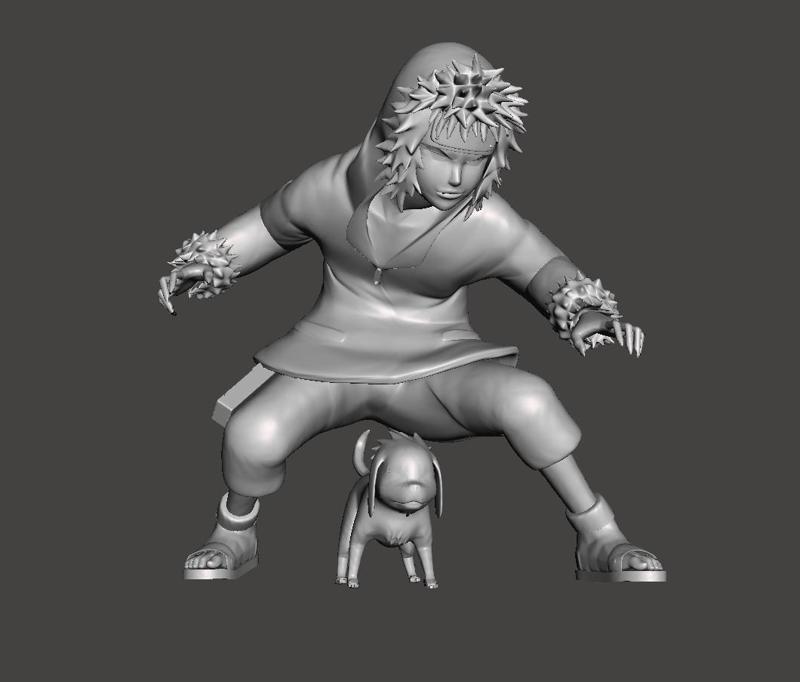 Kiba Inuzuka Genin and Akamaru 3D Model