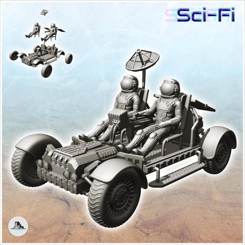 Planetary exploration rover with two astronauts (2) - Future Sci-Fi SF Post apocalyptic Tabletop Scifi